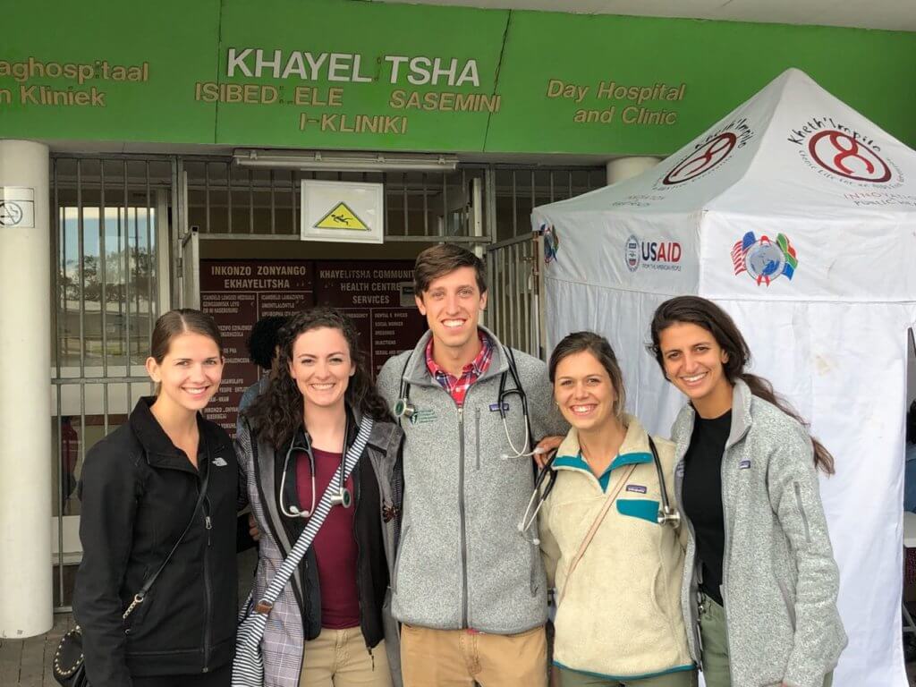 Healthcare interns in Cape Town on site at their host clinic.